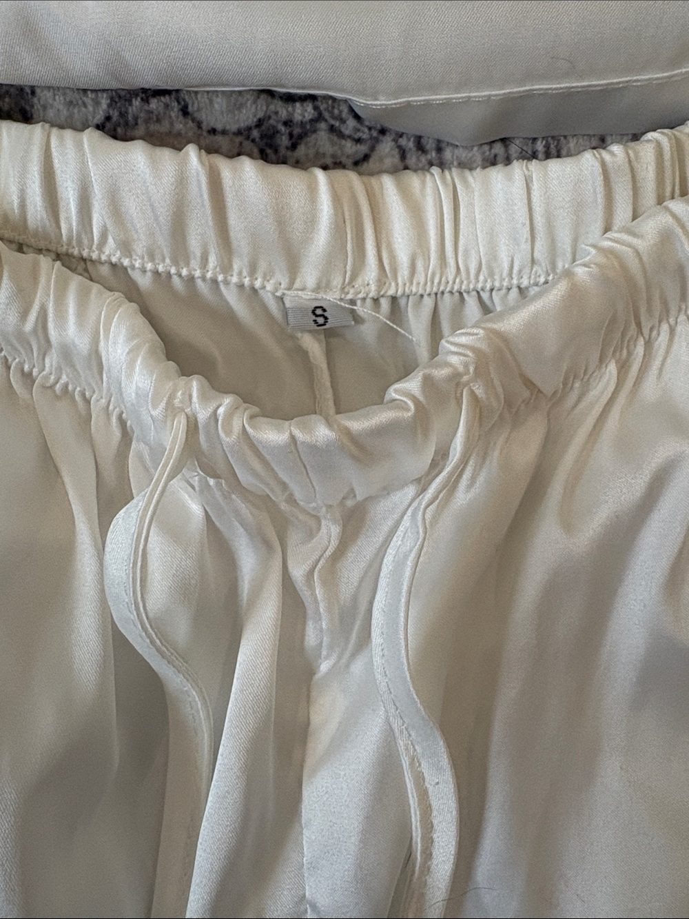 BRIDE Satin Pajama Set with Feather Cuffs - White only worn for a few hour - Picture 3 of 7